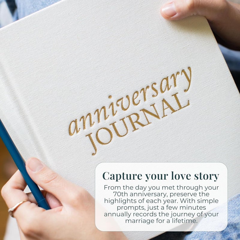 DUNCAN & STONE PAPER CO. Wedding Anniversary Journal - Anniversary Journal for Couple - Wedding Notebook & More - Wedding Memory Book to Capture Moments(Ivory,189 Pages) - Image 4